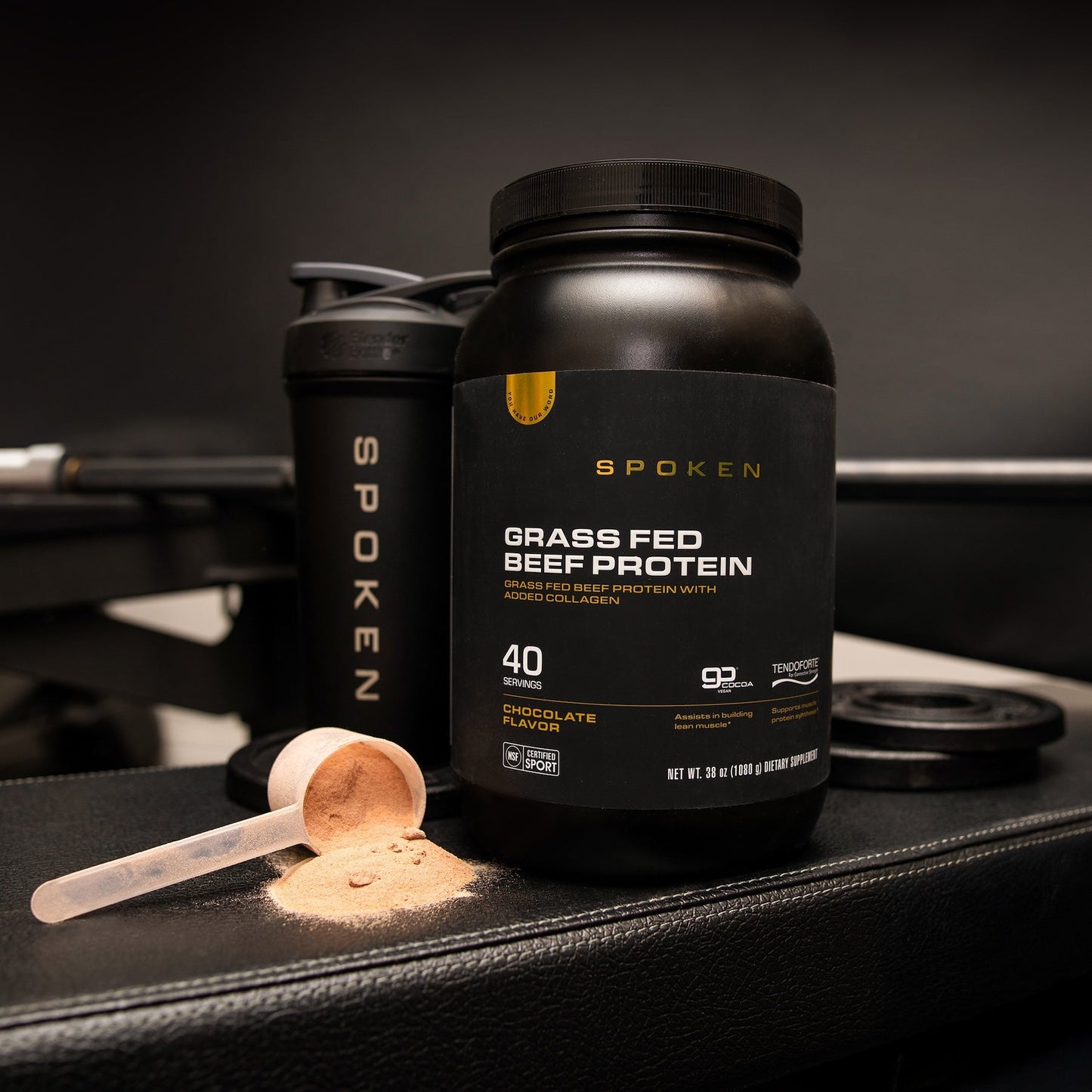 Spoken Grass Fed Beef Protein Chocolate 38oz