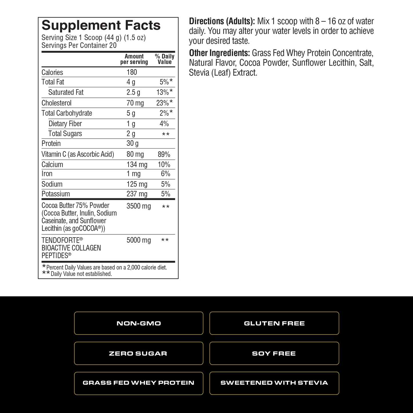 Spoken Grass Fed Whey Protein Chocolate 31oz