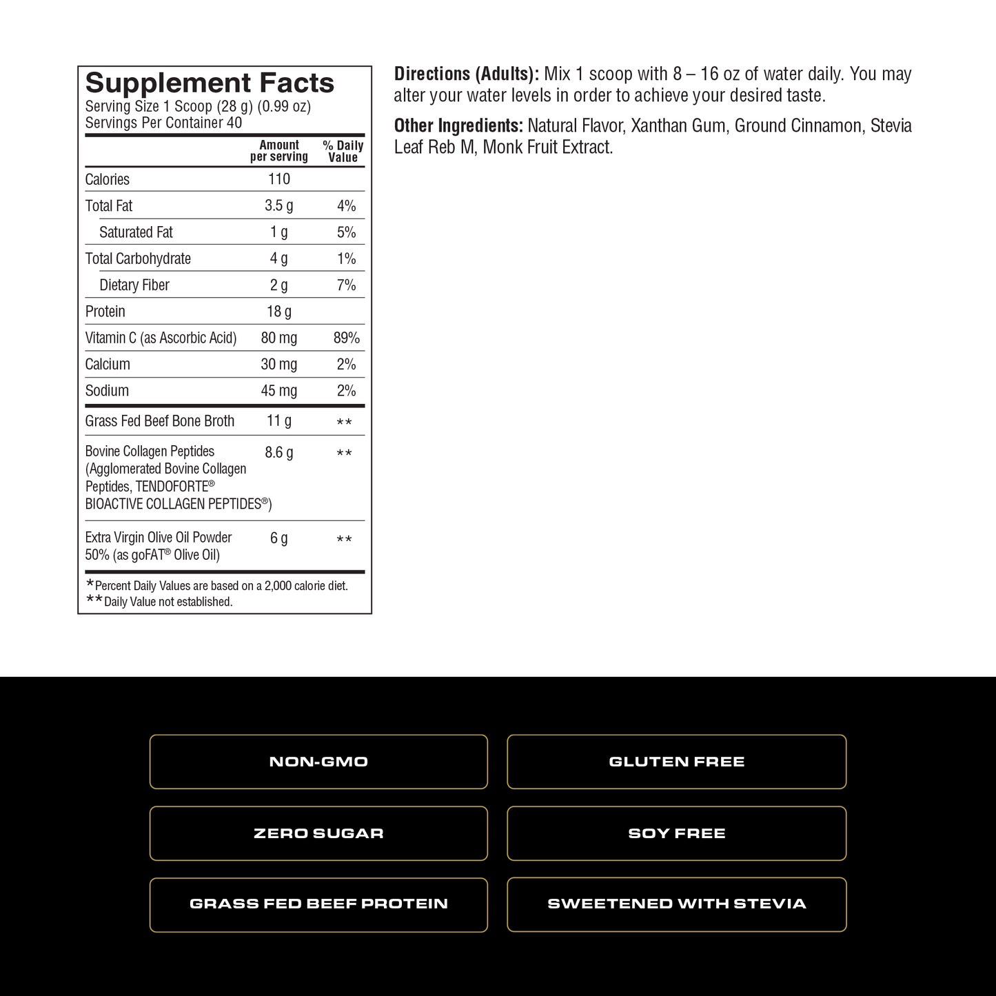 Spoken Grass Fed Beef Protein Vanilla 39.5oz