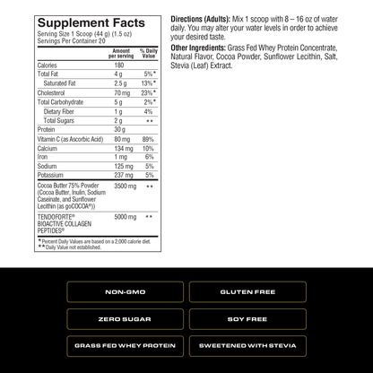 Spoken Grass Fed Whey Protein Chocolate 31oz