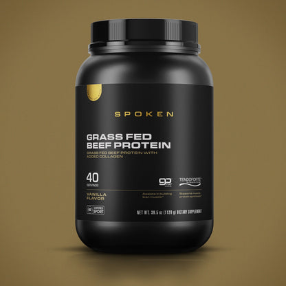 Spoken Grass Fed Beef Protein Vanilla 39.5oz